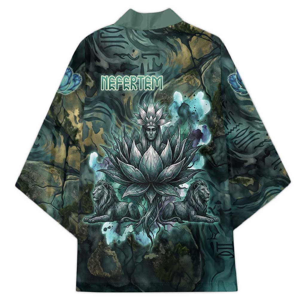 Nefertem Kimono Primordial Bloom Lotus Mystical Lion Cosmic Egyptian