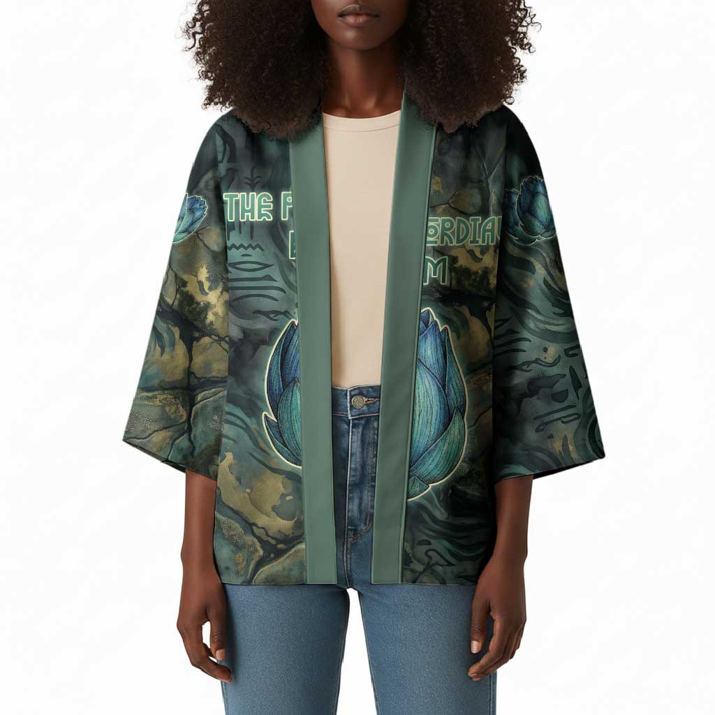 Nefertem Kimono Primordial Bloom Lotus Mystical Lion Cosmic Egyptian