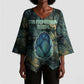 Nefertem Kimono Sleeve Blouse Primordial Bloom Lotus Mystical Lion Cosmic Egyptian