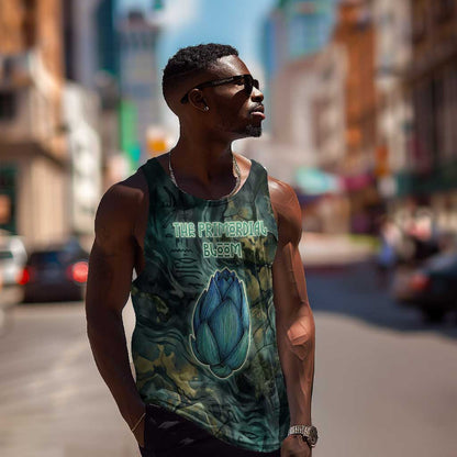 Nefertem Men Tank Top Primordial Bloom Lotus Mystical Lion Cosmic Egyptian