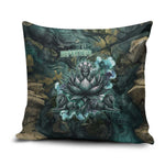 Nefertem Pillow Cover Primordial Bloom Lotus Mystical Lion Cosmic Egyptian