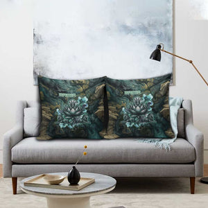 Nefertem Pillow Cover Primordial Bloom Lotus Mystical Lion Cosmic Egyptian