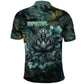 Nefertem Polo Shirt Primordial Bloom Lotus Mystical Lion Cosmic Egyptian