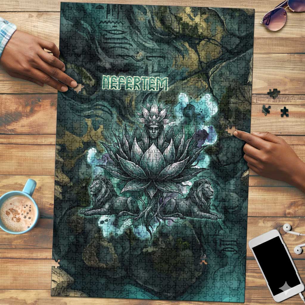 Nefertem Puzzle Primordial Bloom Lotus Mystical Lion Cosmic Egyptian