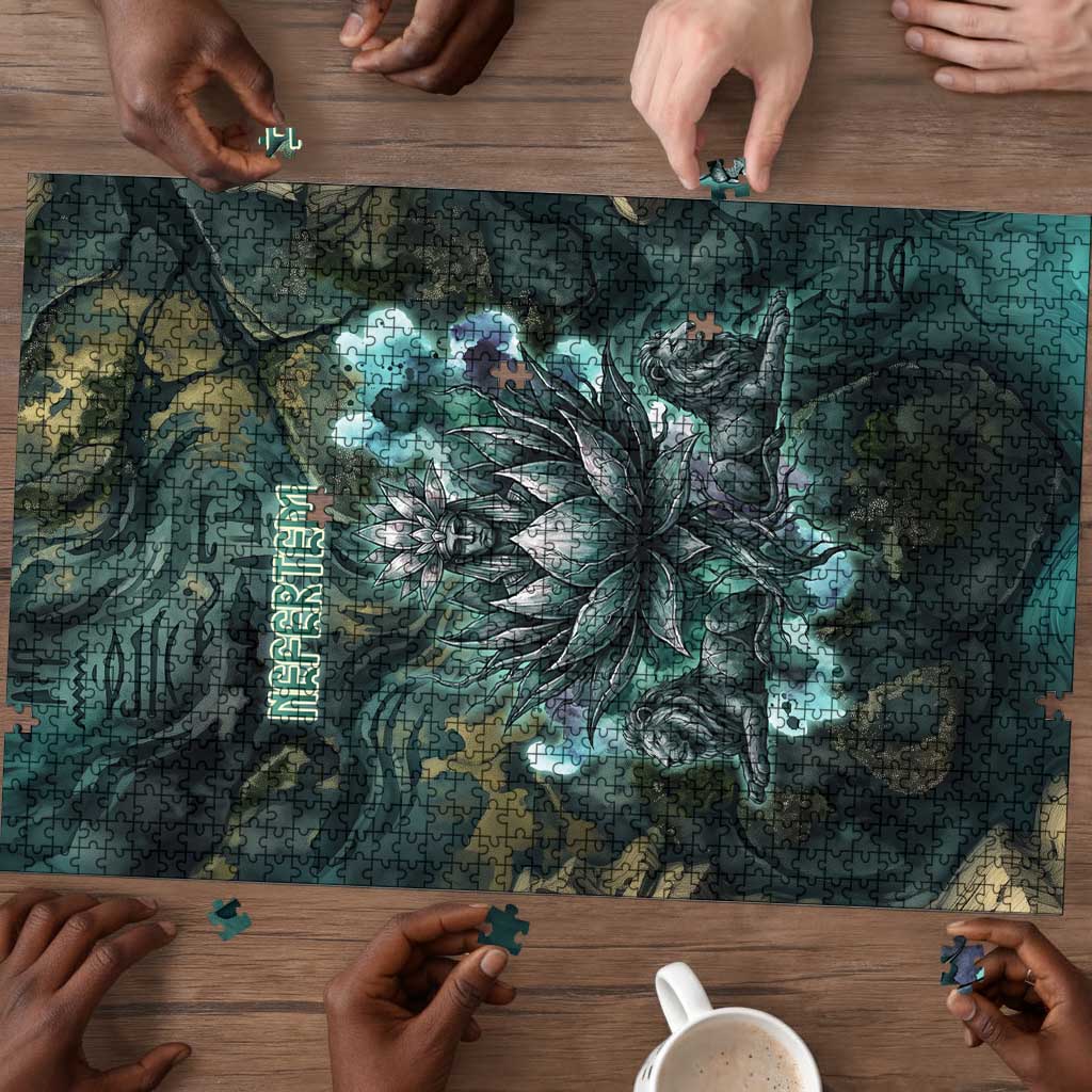 Nefertem Puzzle Primordial Bloom Lotus Mystical Lion Cosmic Egyptian