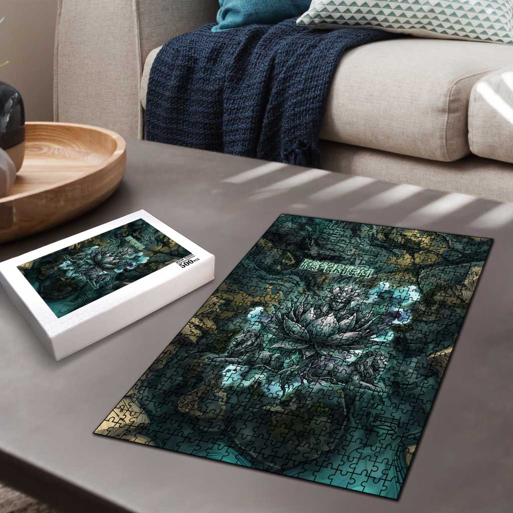 Nefertem Puzzle Primordial Bloom Lotus Mystical Lion Cosmic Egyptian