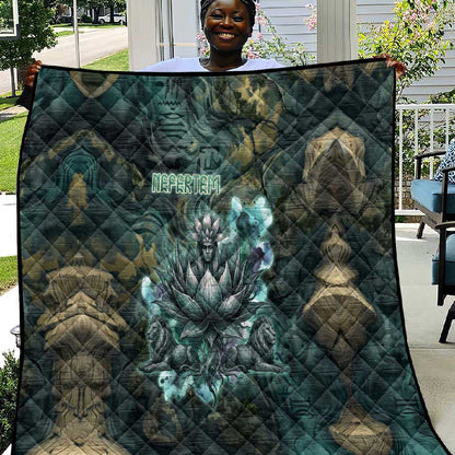 Nefertem Quilt Primordial Bloom Lotus Mystical Lion Cosmic Egyptian