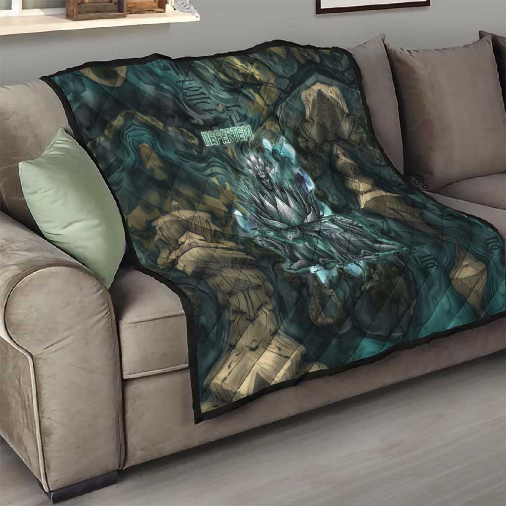 Nefertem Quilt Primordial Bloom Lotus Mystical Lion Cosmic Egyptian