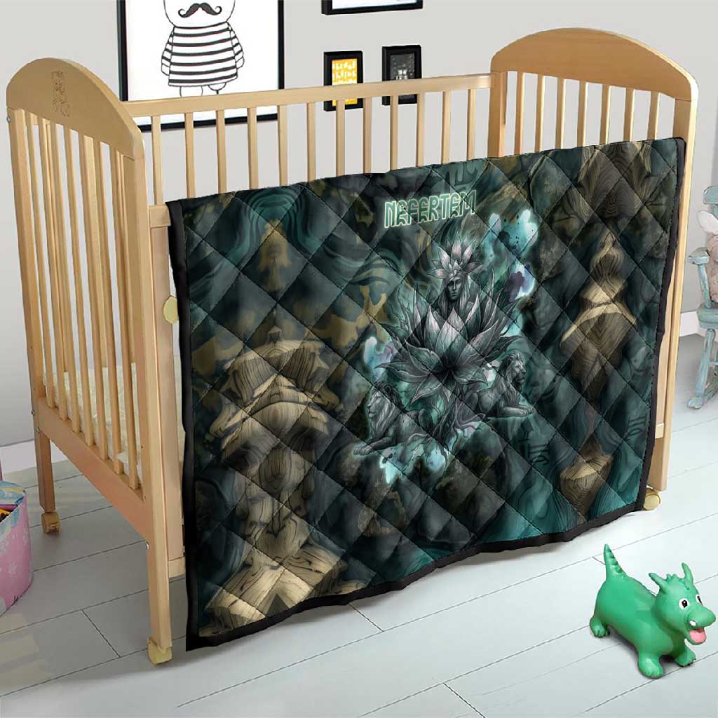Nefertem Quilt Primordial Bloom Lotus Mystical Lion Cosmic Egyptian
