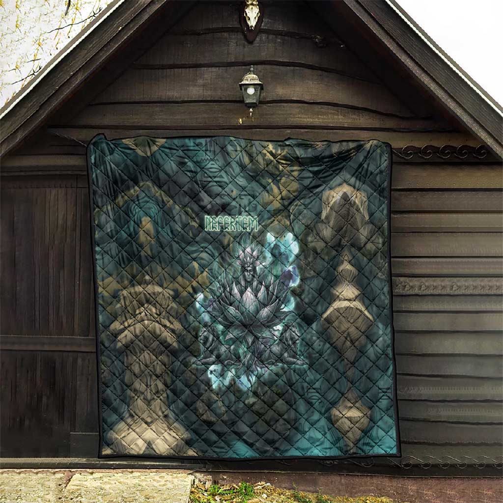 Nefertem Quilt Primordial Bloom Lotus Mystical Lion Cosmic Egyptian
