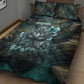 Nefertem Quilt Bed Set Primordial Bloom Lotus Mystical Lion Cosmic Egyptian