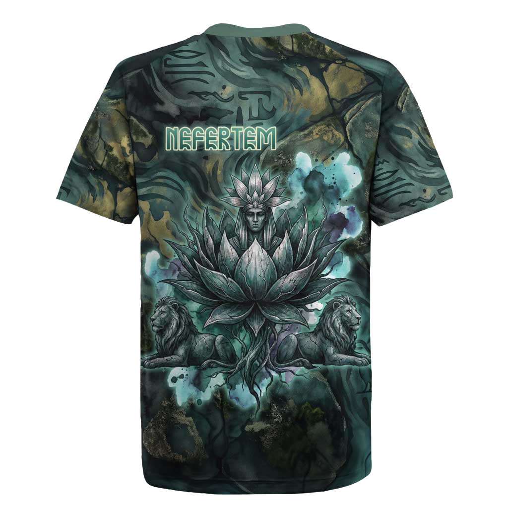 Nefertem Rugby Jersey Primordial Bloom Lotus Mystical Lion Cosmic Egyptian