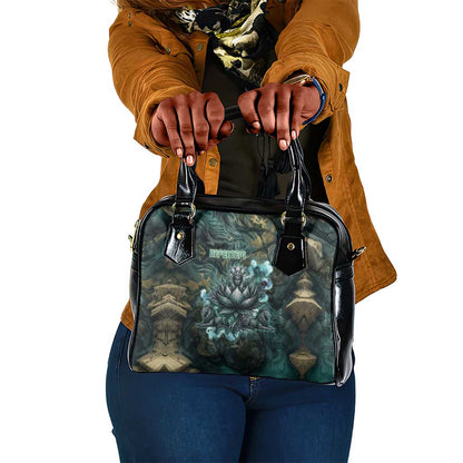 Nefertem Shoulder Handbag Primordial Bloom Lotus Mystical Lion Cosmic Egyptian