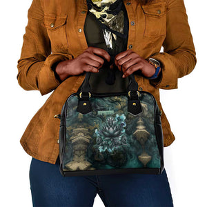 Nefertem Shoulder Handbag Primordial Bloom Lotus Mystical Lion Cosmic Egyptian
