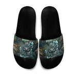 Nefertem Slide Sandals Primordial Bloom Lotus Mystical Lion Cosmic Egyptian