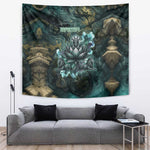 Nefertem Tapestry Primordial Bloom Lotus Mystical Lion Cosmic Egyptian