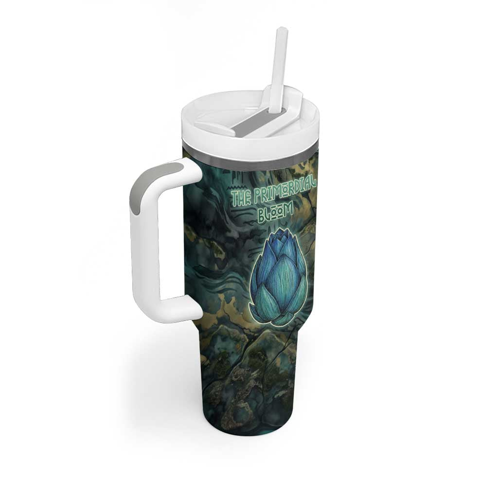 Nefertem Tumbler With Handle Primordial Bloom Lotus Mystical Lion Cosmic Egyptian