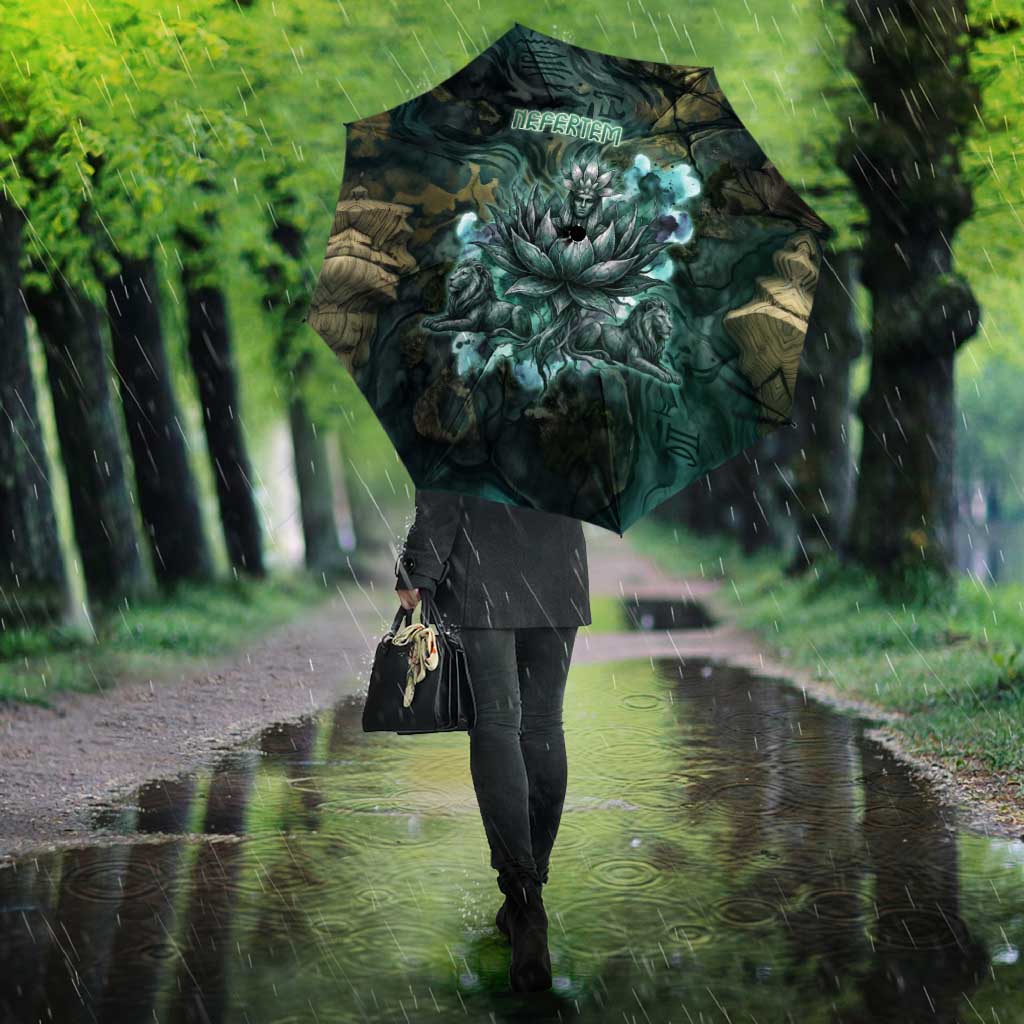 Nefertem Umbrella Primordial Bloom Lotus Mystical Lion Cosmic Egyptian