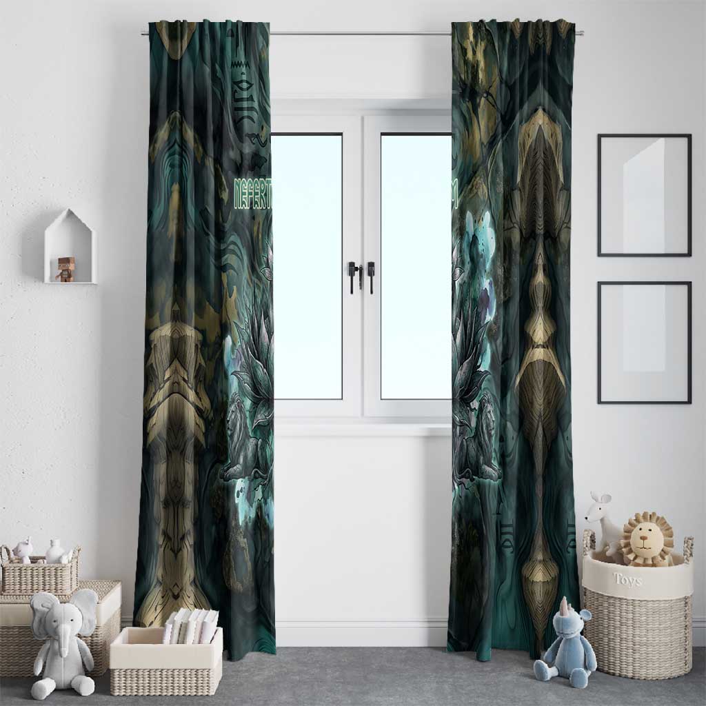 Nefertem Window Curtain Primordial Bloom Lotus Mystical Lion Cosmic Egyptian