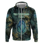 Nefertem Zip Hoodie Primordial Bloom Lotus Mystical Lion Cosmic Egyptian