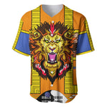 Swaziland Eswatini Baseball Jersey Lion Shield and Leopard Print Tribal Design