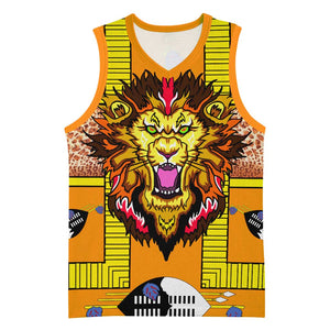 Swaziland Eswatini Basketball Jersey Lion Shield and Leopard Print Tribal Design TS04