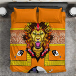 Swaziland Eswatini Bedding Set Lion Shield and Leopard Print Tribal Design