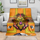 Swaziland Eswatini Blanket Lion Shield and Leopard Print Tribal Design