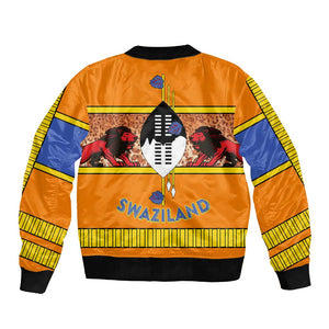 Swaziland Eswatini Bomber Jacket Lion Shield and Leopard Print Tribal Design