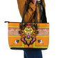 Swaziland Eswatini Leather Tote Bag Lion Shield and Leopard Print Tribal Design