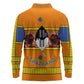 Swaziland Eswatini Long Sleeve Polo Shirt Lion Shield and Leopard Print Tribal Design