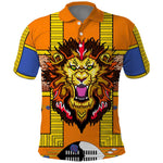 Swaziland Eswatini Polo Shirt Lion Shield and Leopard Print Tribal Design