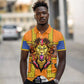 Swaziland Eswatini Polo Shirt Lion Shield and Leopard Print Tribal Design