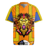 Swaziland Eswatini Rugby Jersey Lion Shield and Leopard Print Tribal Design