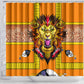 Swaziland Eswatini Shower Curtain Lion Shield and Leopard Print Tribal Design
