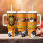 Swaziland Eswatini Tumbler With Handle Lion Shield and Leopard Print Tribal Design