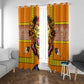 Swaziland Eswatini Window Curtain Lion Shield and Leopard Print Tribal Design