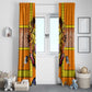 Swaziland Eswatini Window Curtain Lion Shield and Leopard Print Tribal Design