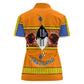 Swaziland Eswatini Women Polo Shirt Lion Shield and Leopard Print Tribal Design