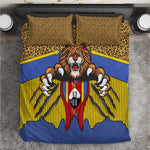Swaziland Eswatini Bedding Set Coat of Arms Lion Elephant Shield Leopard Print Design