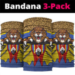 Swaziland Eswatini Neck Gaiter Coat of Arms Lion Elephant Shield Leopard Print Design TS04