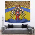 Swaziland Eswatini Tapestry Coat of Arms Lion Elephant Shield Leopard Print Design