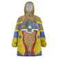 Swaziland Eswatini Wearable Blanket Hoodie Coat of Arms Lion Elephant Shield Leopard Print Design