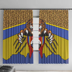 Swaziland Eswatini Window Curtain Coat of Arms Lion Elephant Shield Leopard Print Design