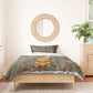 Sierra Leone Bedding Set - Cute Lion Playing Djembe Drum and Tribal Pattern Design