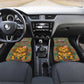 Sierra Leone Car Mats - Cute Lion Playing Djembe Drum and Tribal Pattern Design