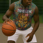 Sierra Leone Sleeveless Zip Hoodie - Cute Lion Playing Djembe Drum and Tribal Pattern Design - African Pride