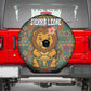Sierra Leone Spare Tire Cover - Cute Lion Playing Djembe Drum and Tribal Pattern Design