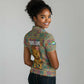 Sierra Leone Women Polo Shirt - Cute Lion Playing Djembe Drum and Tribal Pattern Design