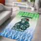 Sierra Leone Area Rug - Tribal Chimpanzee Design and Green Blue Gradient Pattern